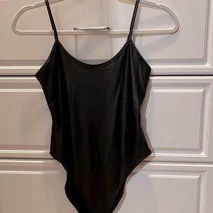 Faux Leather Bodysuit - Small